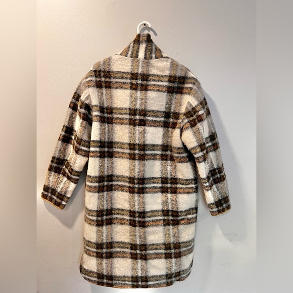 Isabel Marant Etoile Gabriel Plaid Coat Beige Size 36 - Picture 6 of 7